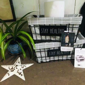 NWT Rae Dunn STAY HEALTHY Large & Small Baskets